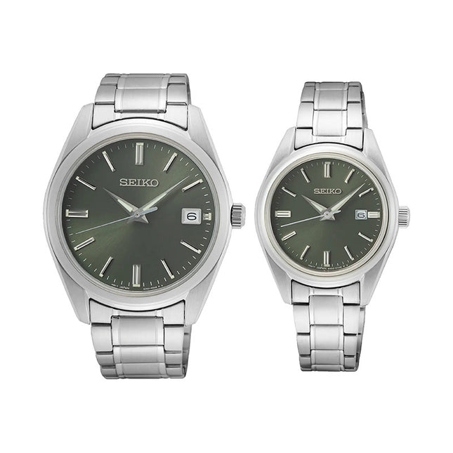 Seiko Classic SUR533P1_SUR527P1 Dress Olive Green Dial Stainless Steel Strap