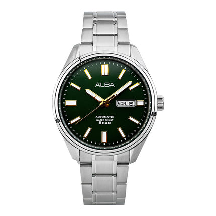Alba Mechanical AL4147X1 Men Green Dial Stainless Steel Strap