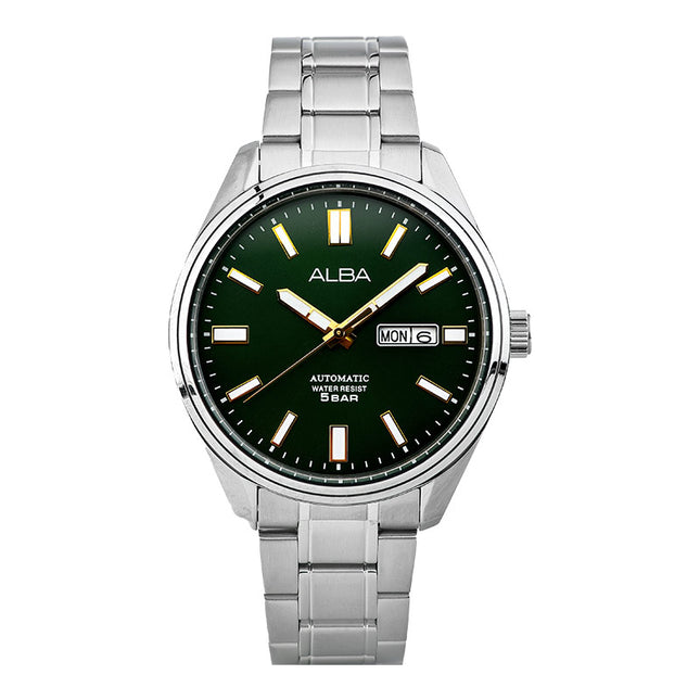 Alba Mechanical AL4147X1 Men Green Dial Stainless Steel Strap