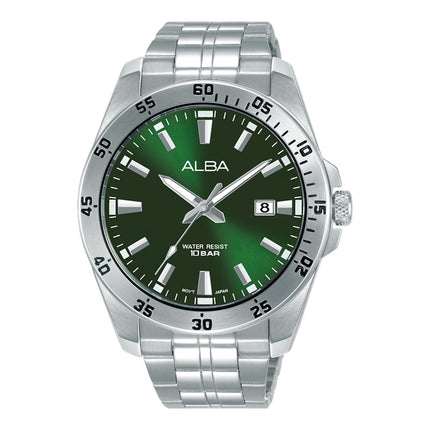 Alba Active AS9V43X1 Men Green Dial Stainless Steel Strap