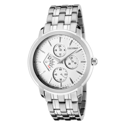 Seiko Classic SRL003P1 Retrograde White Dial Stainless Steel Strap