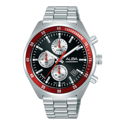 Alba Active AM3A39X1 Men Chronograph Black Dial Stainless Steel Strap