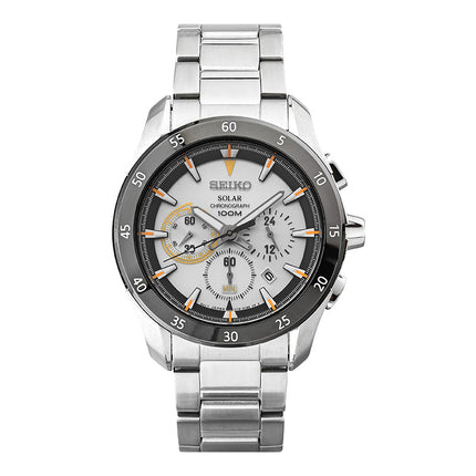 Seiko Solar SSC179P1 Chronograph Silver Dial Stainless Steel Strap