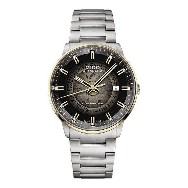 Mido Commander M021.407.21.411.00 Gradient Black Dial Stainless Steel Strap
