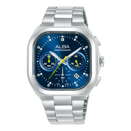 Alba Active AT3L01X1 Chronograph Men Blue Dial Stainless Steel Strap