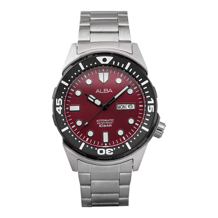 Alba AL4417X1 Automatic Men Red Dial Stainless Steel Strap