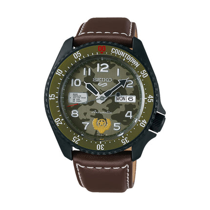 Seiko 5 Sports SRPF21K1 Street Fighter Guile Indestructible Fortress Leather Strap Limited Edition