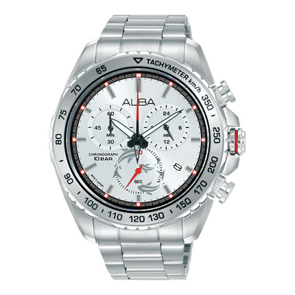 Alba Signa AX7021X1 Men Chronograph Silver Dial Stainless Steel Strap