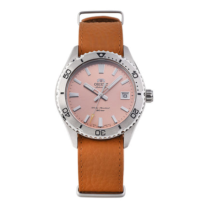 Orient Mako 40 RA-AC0Q05P Men Apricot Dial Brown Leather Strap