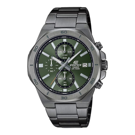 Casio Edifice EFV-640DC-3AVUDF Chronograph Men Green Dial Gunmetal Stainless Steel Band