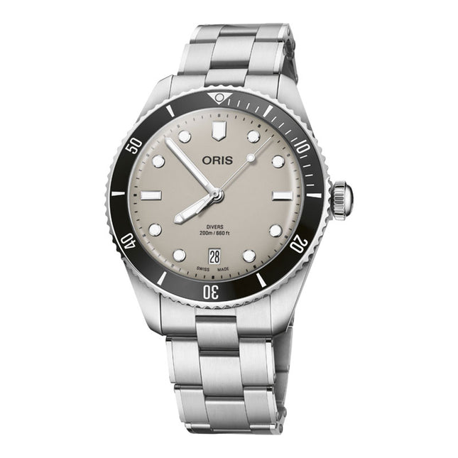 Oris Divers Date 01-733-7795-4051-SET Men Brown Dial Stainless Steel Strap + Extra Strap