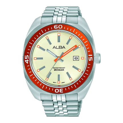 Alba Active AS9T89X1 Men Champagne Dial Stainless Steel Strap