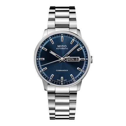 Mido Commander M021.430.11.041.00 Datoday Automatic Blue Dial Stainless Steel Strap