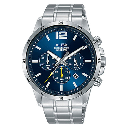 Alba Active AT3E83X1 Chronograph Men Blue Dial Stainless Steel Strap