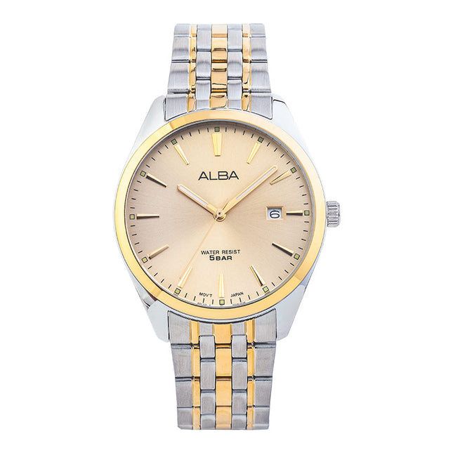 Alba AS9Q98X1 Champagne Dial Dual Tone Stainless Steel Strap