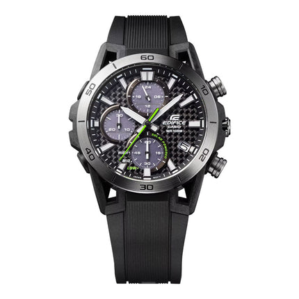 Casio Edifice EQS-960PB-1AVUDF Sospensione Black Carbon Fiber Dial Black Rubber Band