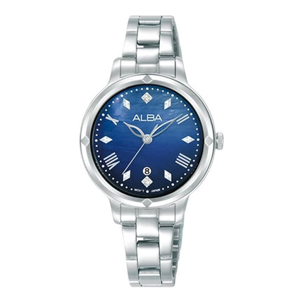 Alba Fashion AH7DY5X1 Ladies Blue Gradation Dial Stainless Steel Strap
