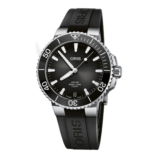 Oris Aquis 01-400-7769-4154-07-4-22-74FC Date Automatic Black Dial Black Rubber Strap
