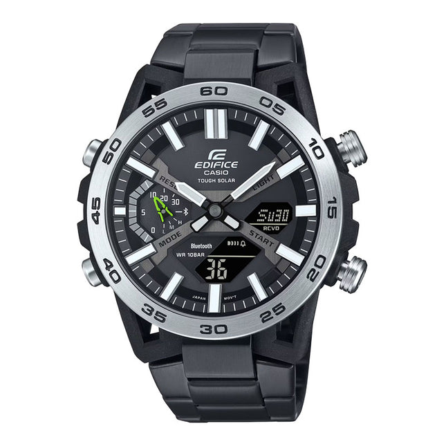Casio Edifice ECB-2000DD-1ADF Men Sospensione Digital Analog Dial Gunmetal Stainless Steel Band