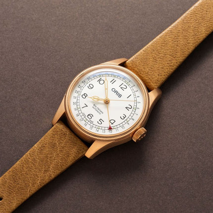 Oris Big Crown Pointer Date Father Time Limited Edition 01 754 7741 3161-Set White Dial Brown Leather Strap
