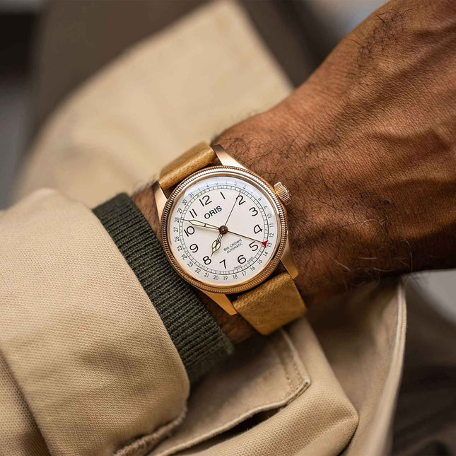 Oris Big Crown Pointer Date Father Time Limited Edition 01 754 7741 3161-Set White Dial Brown Leather Strap