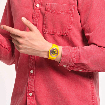 SWATCH SO29J100 PURPLE RINGS YELLOW