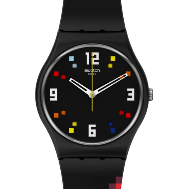 SWATCH SO28B705 BLACK CAROUSEL SQUARES