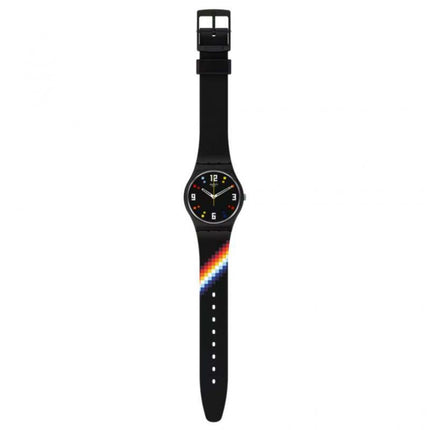 SWATCH SO28B705 BLACK CAROUSEL SQUARES