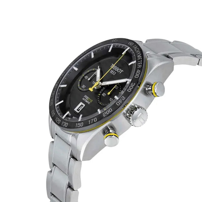 Tissot PRS 516 T100.427.11.051.00 Automatic Chronograph Black Pattern Dial Stainless Steel