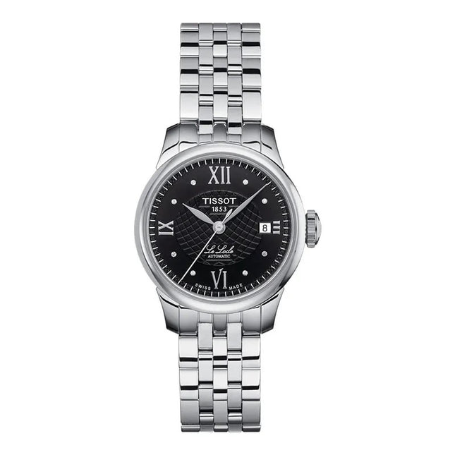 Tissot T-Classic T41.1.183.56 Le Locle Automatic Ladies Black Dial Stainless Steel Strap