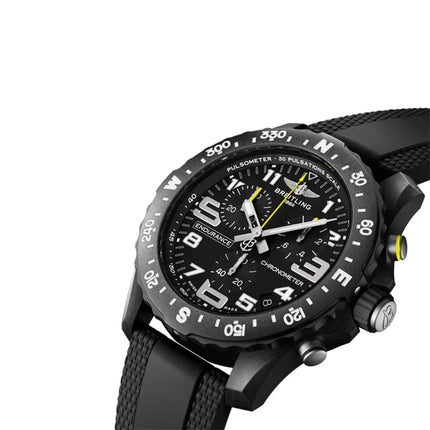 Breitling Endurance Pro 44 X82310E51B1S2 Men Chronometer Black Dial Black Rubber Strap