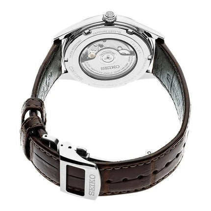 Seiko Presage SPB039J1 Automatic White Dial Brown Leather Strap