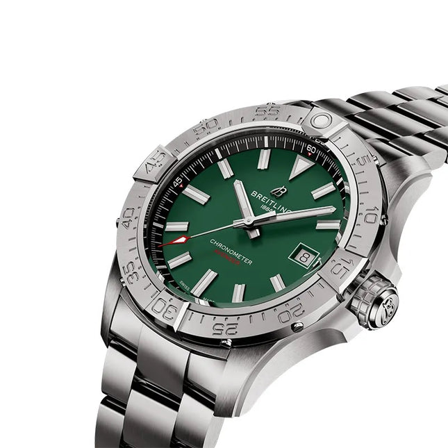 Breitling Avenger A17328101L1A1 Automatic 42 Chronometer Green Dial Stainless Steel Strap