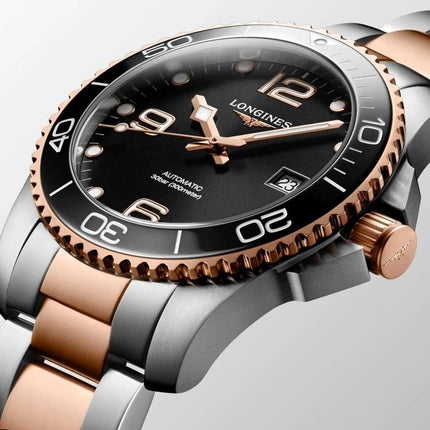Longines Hydroconquest L3.781.3.58.7 41MM Black Dial Two Tone