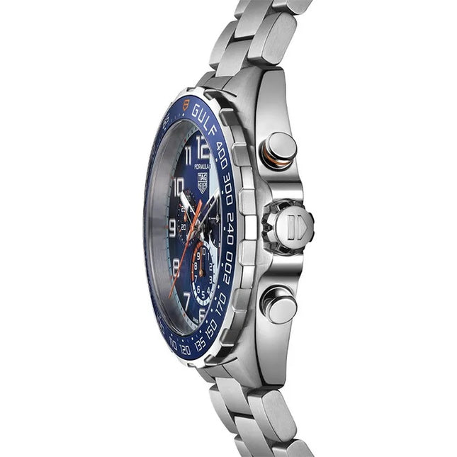 TAG Heuer Formula 1 CAZ101AT.BA0842 Gulf Chronograph Blue Dial Steel Strap