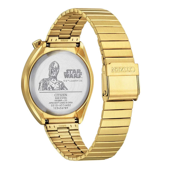 CITIZEN AN3662-51W Tsuno Chrono Star Wars C-3PO Gold-Tone Dial Limited 600