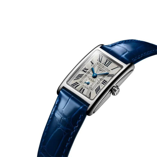 Longines Dolcevita L5.255.4.71.7 Silver Flinque Dial Blue Alligator Leather Strap