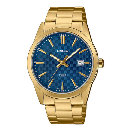 Casio General MTP-VD03G-2AUDF Men Blue Dial Gold Stainless Steel Band