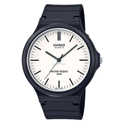 Casio General MW-240-7EVDF Men Analog White Dial Black Resin Band