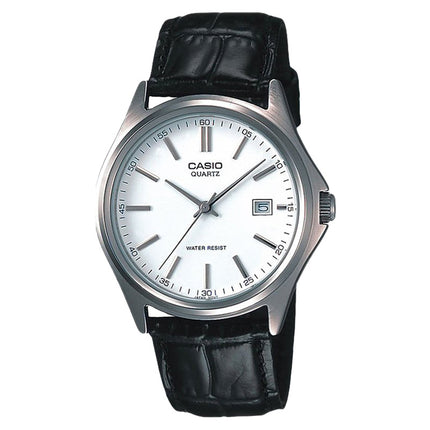 Casio General LTP-1183E-7ADF Ladies White Dial Black Leather Band