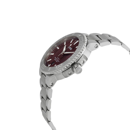 Oris Aquis 01-733-7766-4158-07-8-22-05PEB Date Relief Red Dial Stainless Steel Strap