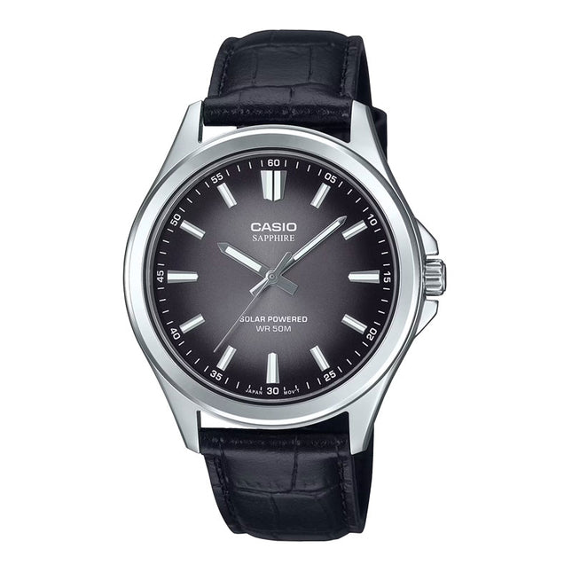 Casio General MTS-RS100L-1AVDF Men Black Dial Black Leather Band