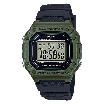 Casio General W-218H-3AVDF Digital Dial Black Resin Band