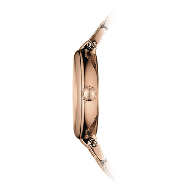 MIDO Baroncelli M022.210.33.296.00 Donna Brown Dial Rose Gold Stainless Steel Strap