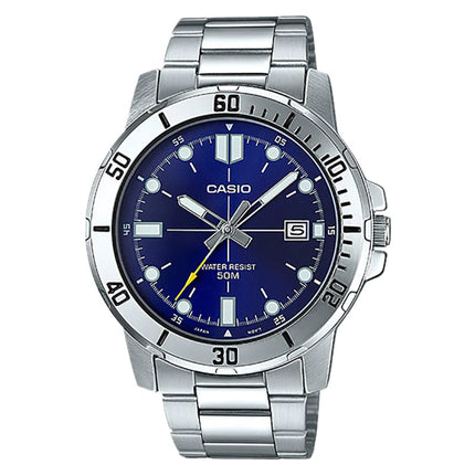 Casio General MTP-VD01D-2EVUDF Enticer Men Blue Dial Stainless Steel Band