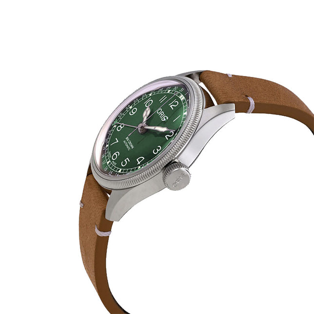 Oris Big Crown 01-754-7779-4067-SET Cervo Volante Green Dial Brown Leather Strap