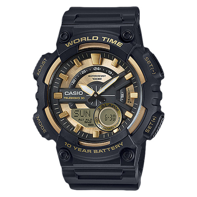 Casio General AEQ-110BW-9AVDF Water Resistant 100M Black Resin Band