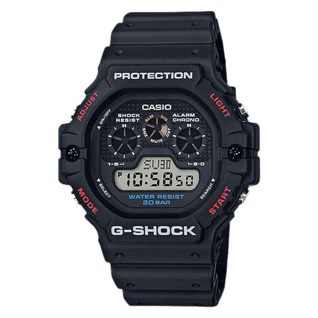 Casio G-Shock DW-5900-1DR Three-Eye Digital Dial Black Resin Band