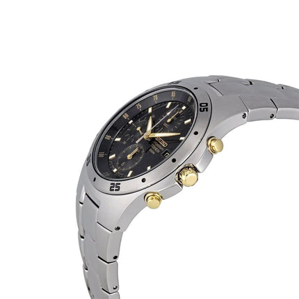 Seiko Chronograph SND451P1 Black Dial Titanium Strap
