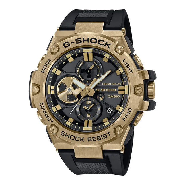 Casio G-Shock GST-B100GB-1A9DR G-Steel Tough Solar Men Black Dial Black Resin Band